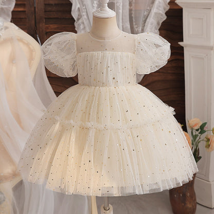 12M Baby White Baptism Dress Girl Ruffle Sleeve Birthday Princess Tutu Gown Flower Girl Wedding Party Dress 1st Communion Cloth