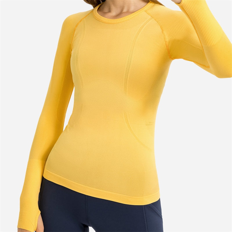 Nepoagym OCEAN Women Yoga Seamless Top Super Soft Long Sleeve Shirt Stretchy Workout Tops Sports Wear for Women Gym