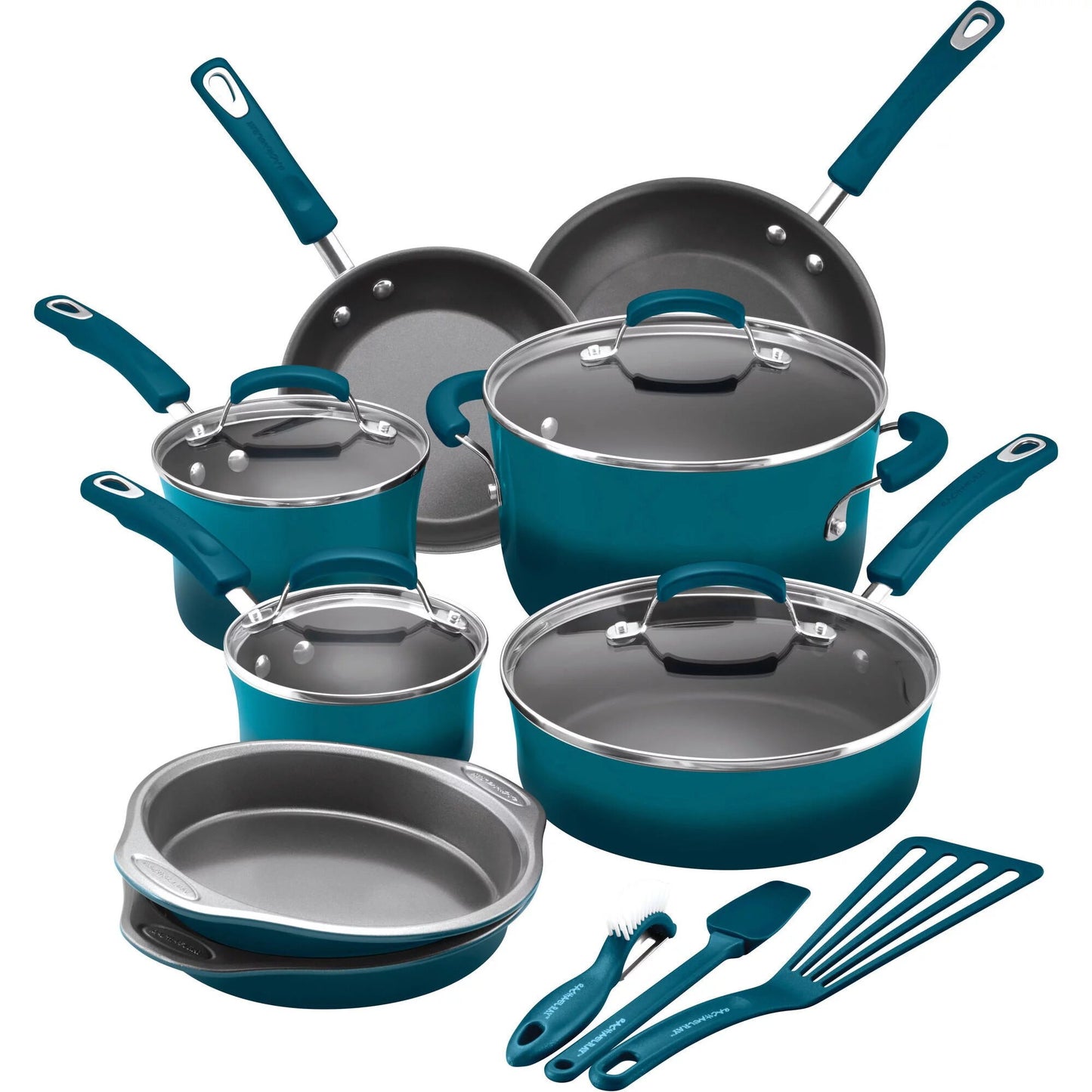 Rachael Ray 15PCS Nonstick Pots Pans Set Cookware Set