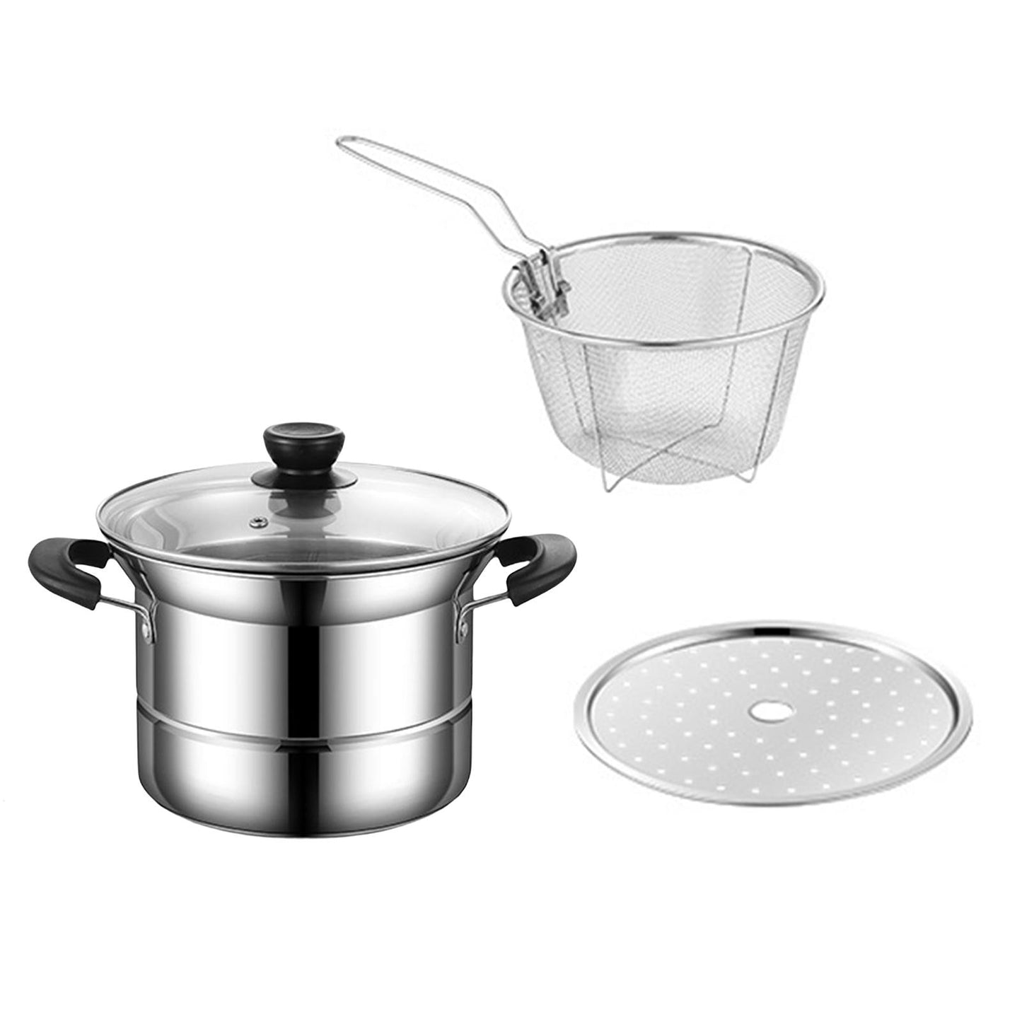 Stainless Steel Small Pot Milk Pan Cooker Cookware Sets Utensils for Picnic