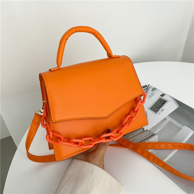 Women Bag New Chain Small Female Bag New Fashion Crossbody Shoulder Messenger Bag Handbag Purse Pure Candy Color Hand Bag