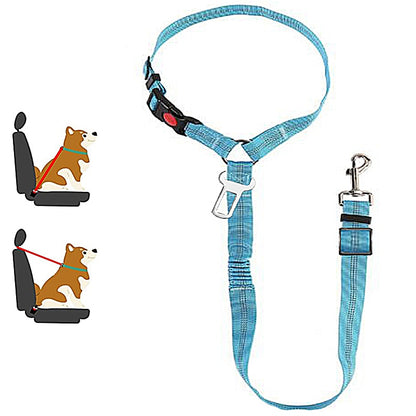 New Solid Two-in-one Dog Harness Leash Pet Car Seat Belt BackSeat Safety Belt Adjustable for Kitten Dogs Collar Pet Accessories