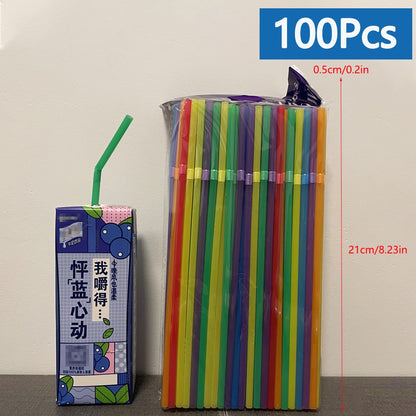 30/3000Pcs Black Colorful Drinking Straws Kunststof rietjes Milk Tea Bar Party Wedding Kitchen pajitas Beverage Straw Wholesale