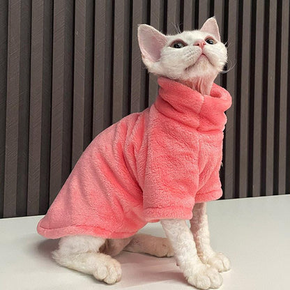 2022 New Hairless Cat Sweater Winter Fashion Thickening Warm Sphynx Clothes Home Comfortable Winter Dog Clothes for Small Dogs