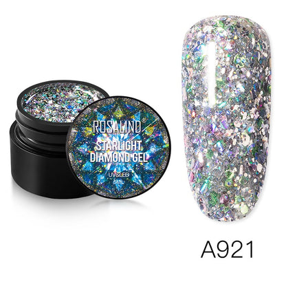 ROSALIND Gel Nail Polish Glitter Paint Hybrid Varnishes Shiny Top Base Coat For Nails Set Semi Permanent For Manicure Nail Art