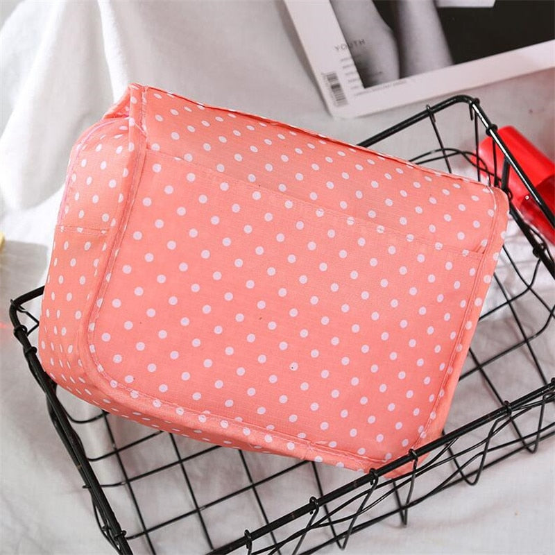 Nylon Hook Cosmetic Bag Women Makeup Bag High Capacity Toiletries Storage Pouch Travel Make Up Organizer Waterproof Beauty Bags