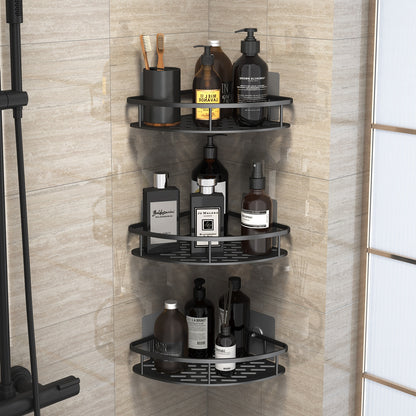 Bathroom Shelf Makeup Storage Organizer Aluminum Alloy Shampoo Rack Shower Shelf Bathroom Accessories No Drill Wall Shelf