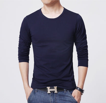 2023 MRMT Brand New Men&#39;s T-Shirts Long Sleeve Slim Men T-Shirt Young Man Pure Color Tops Tees Shirt O-Neck For Male Boys Tshirt