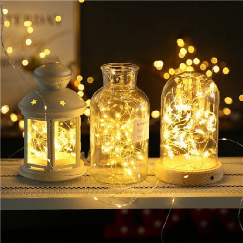 2/3/5/10 Meter LED String Lights USB Sliver Wire Starry Fairy Light for Xmas Garland Party Birthday Wedding Christmas Tree Decor