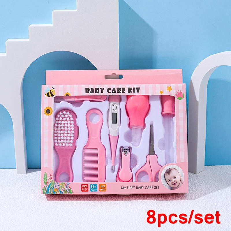 4-13 pcs/Set Newborn Baby Kids Nail Hair Health Care Thermometer Grooming Brush Kit Care Baby Essentials Newborn Material Safety