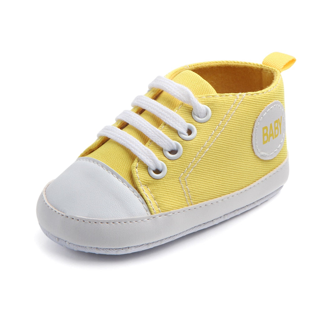 2023 Newborn Sequined Canvas Baby Sneakers Baby Shoes Baby Boys Girls Shoes Baby Toddler Shoes Soft Sole Non-slip Baby Shoes