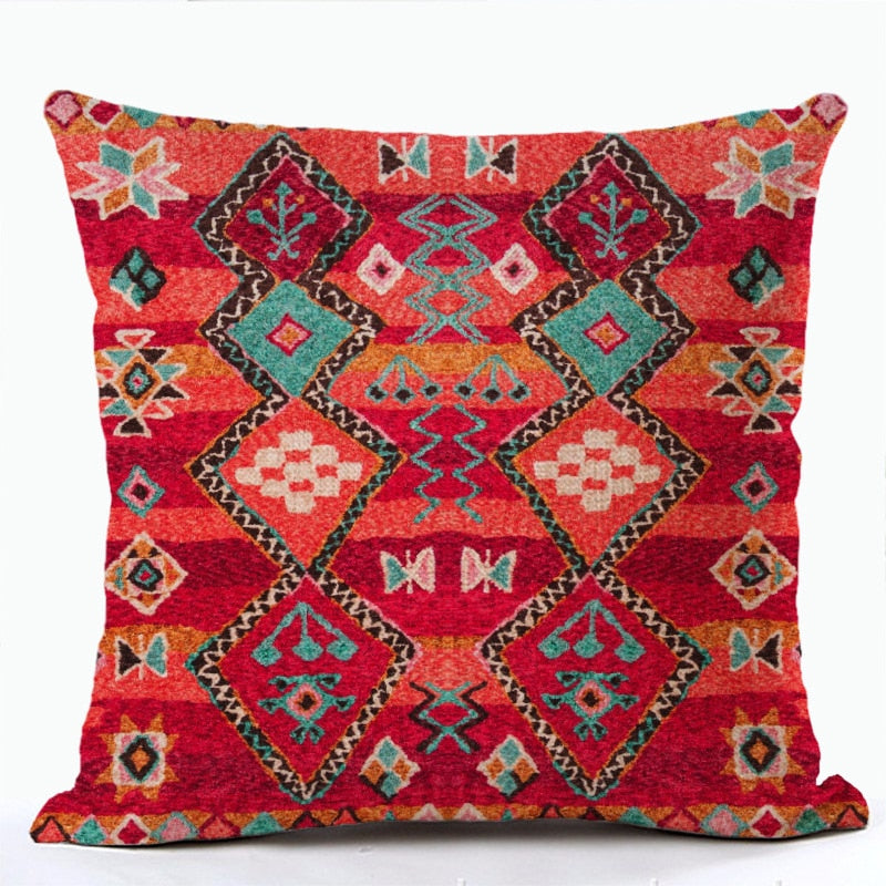 2021 New Ethnic Persian Carpet Print Linen Pillows Case Hot Bohemian Decorative Geometric Throw Pillows Sofa Couch Home Decor