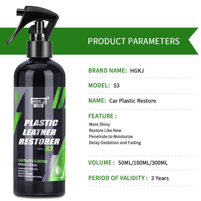 HGKJ S3 Cars Interior Parts Liquid Leather Plastic Renovator Refreshing Restorer Foam Cleaner Spray Refurbishment Paste for Auto