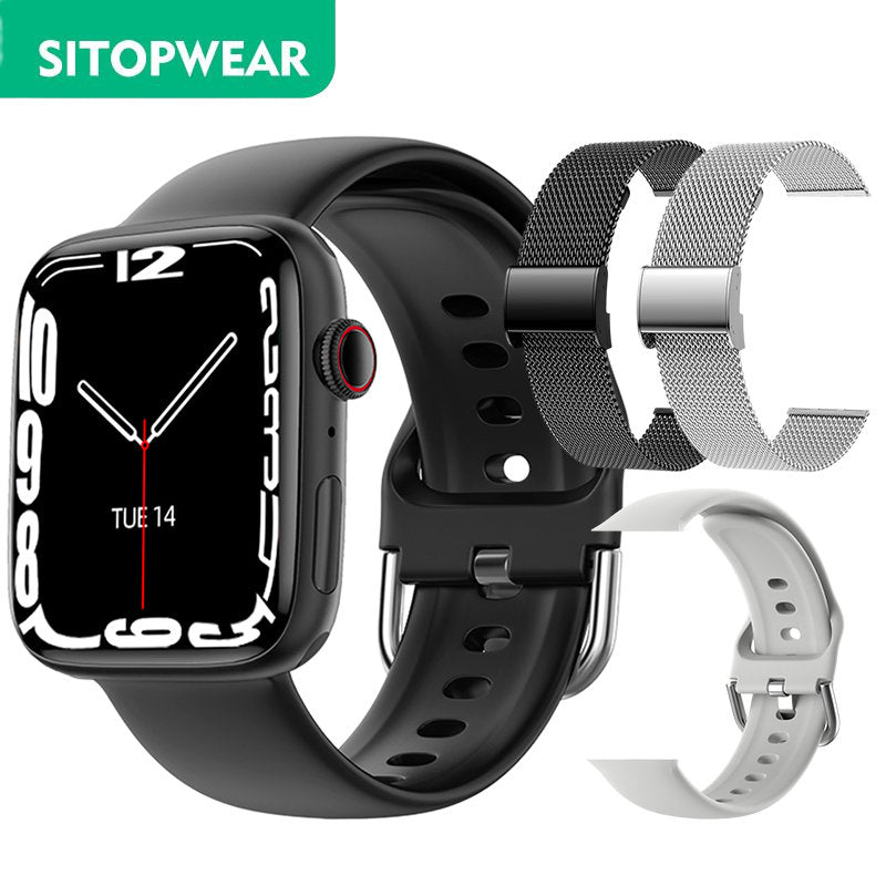 SitopWear Smart Watch 2023 Wireless Charging Smartwatch Bluetooth Calls Watches Men Women Fitness Bracelet Custom Watch Face