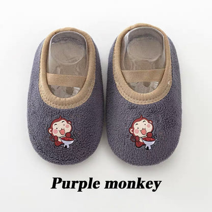 Baby Anti-slip Socks Newborn Warm Crib Floor Shoes with Rubber Sole for Children Boy Toddler Foot Girl Infant Cute Kids Slippers