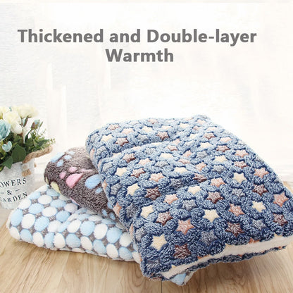 Flannel Thickened Dog Bed Mat Soft Pet Sleeping Mat for Small Medium Large Dogs Cats Winter Warm Pet Blanket Pet Supplies