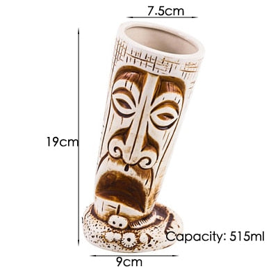 Ceramic Tiki Mug Creative Porcelain Beer Wine Mug Cup Bar Tool ,Exotic Cocktail Glasses, Tiki Bar