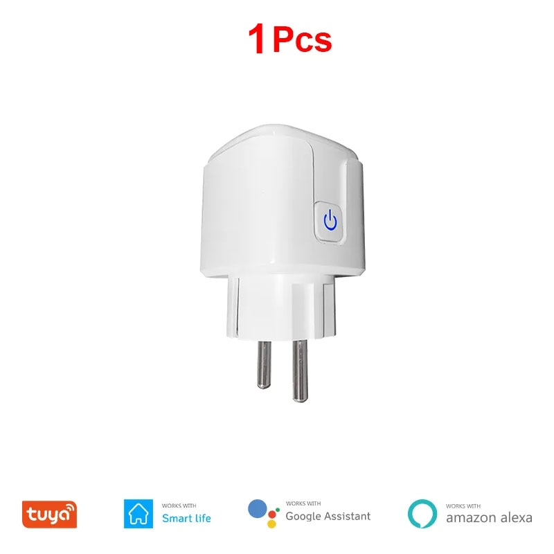 16A EU Smart Wifi Power Plug with Power Monitor Smart Home Wifi Wireless Socket Outlet Works with Alexa Google Home Tuya App