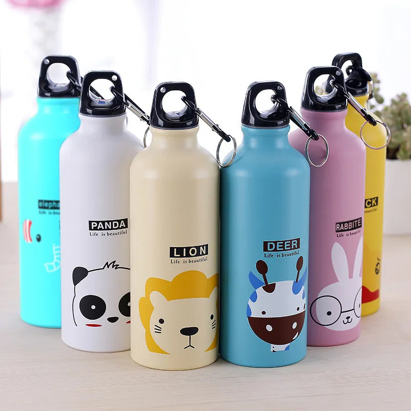 500ml Sport Water Bottle Aluminum Portable Riding Water Bottle Outdoor Cycling Camping Hiking Bicycle Thermos Cup With Handle