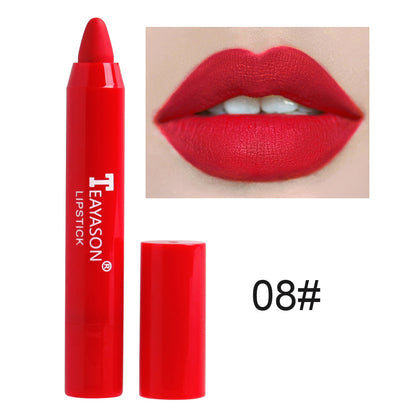 12 Colors Sexy Matte Lipstick Waterproof Long Lasting Color Rendering Non-stick Velvet Lips Liner Pencil Woman Makeup Cosmetics