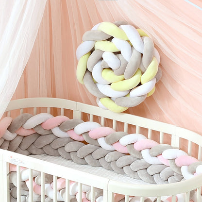 2m Round Cushion Soft Knot Throw Pillow Handmade Braided Knit Plush Pillow Decor Couch Sofa Bed Infant Bebe Crib Protector Cot