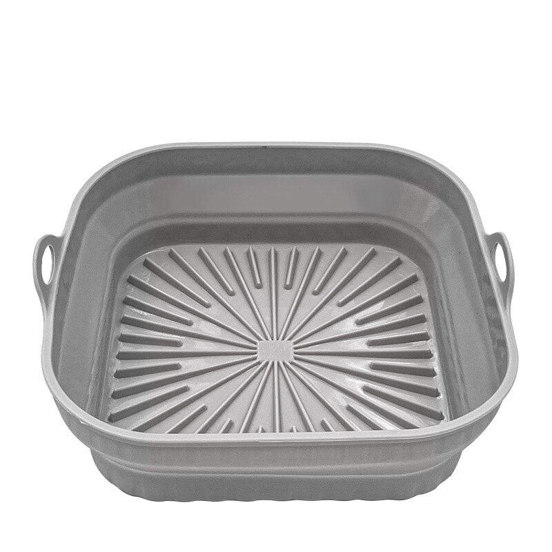 Home Kitchen Baking Dishes Air Fryer Silicone Tray Foldable Mold Pizza Fried Chicken Basket Reusable Multifunctional Bakeware