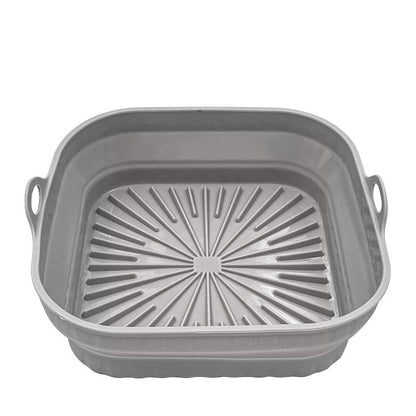 Home Kitchen Baking Dishes Air Fryer Silicone Tray Foldable Mold Pizza Fried Chicken Basket Reusable Multifunctional Bakeware