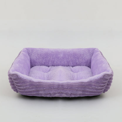 Bed for Dog Cat Pet Square Plush Kennel Medium Small Dog Sofa Bed Cushion Pet Calming Dog Bed House Pet Supplies Accessories