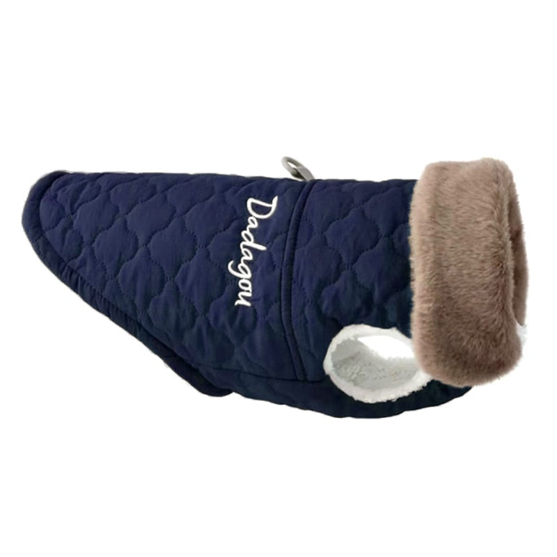 Waterproof Fur Collar Dog Jacket Winter Warm Fleece Dog Clothes for Small Dogs Puppy Pet Vest Chihuahua Yorkie Coat Pug Costume