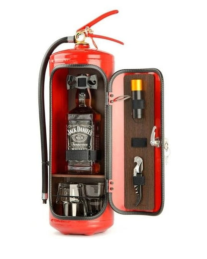 Fire Extinguisher Shape Wine Box Ornaments Mini Bar Wine Cabinet Crafts Decoration Champagne Liquor Storage Box Fireman&#39;s Gifts