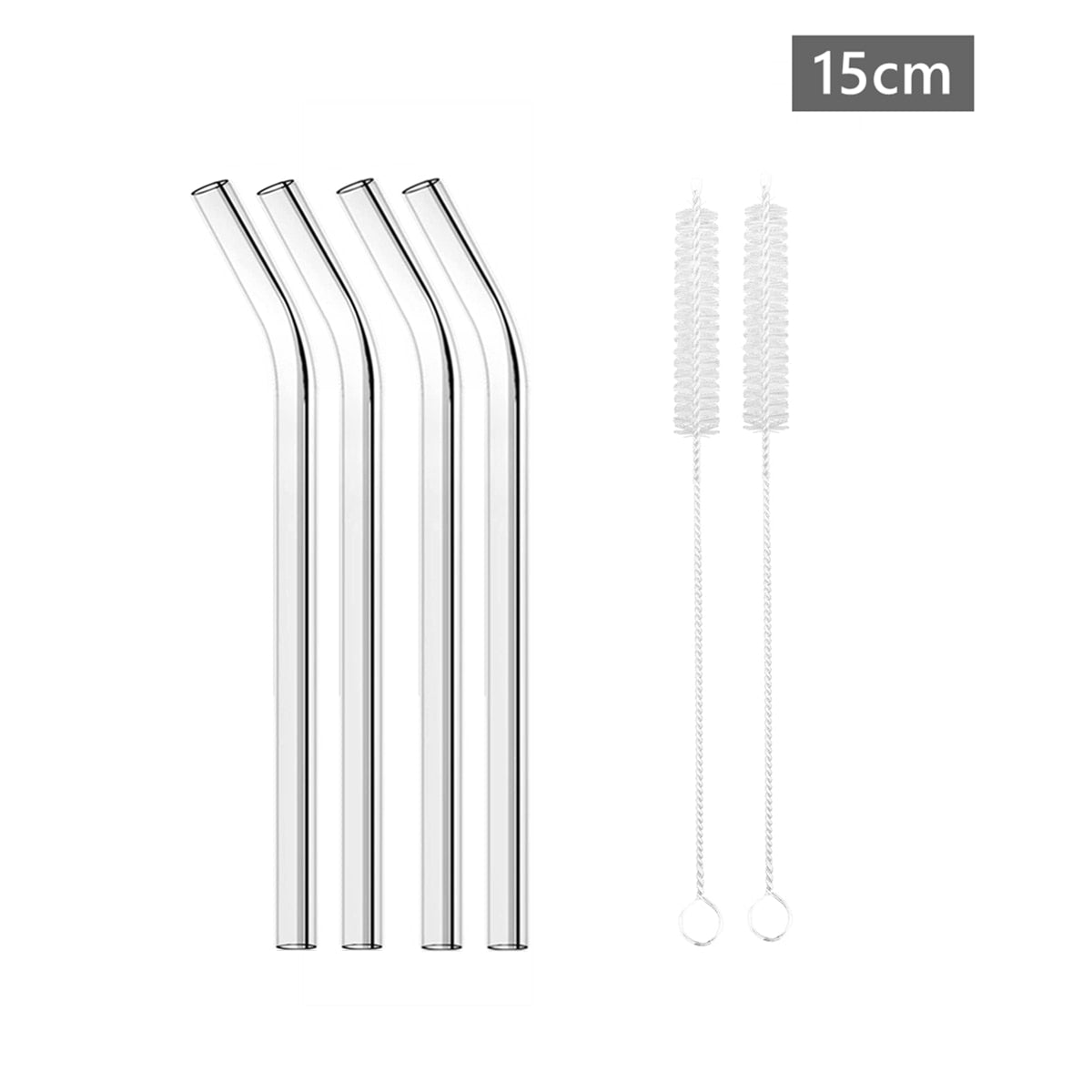 4/8pcs Reusable Glass Straws Eco-friendly Drinking Straws for Smoothies Milk Coffee Drinks Bar Accessories Short Cocktail Straws