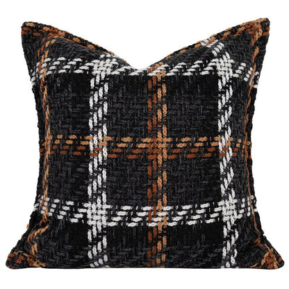 DAVINRICH Coffee Faux Leather Hand Woven Decorative Cushion Covers Modern Luxury Home Décor Lumbar Pillow Case For Couch Sofa