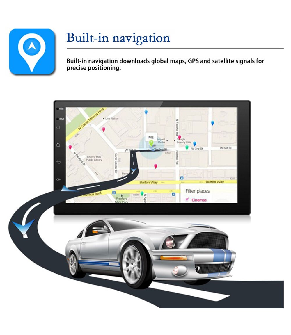 REAKOSOUND Andriod 11 1Din 7&#39;&#39; GPS Navigation Multimedia Video Player MirrorLink Wifi Car Audio For Universal Volkswagen Nissan