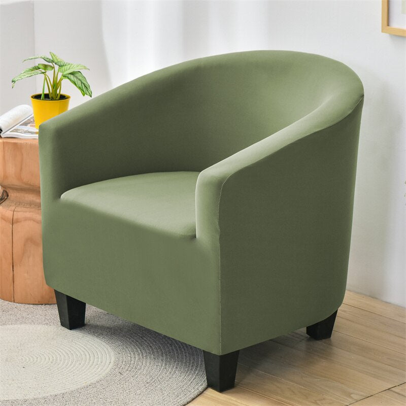 Single Seat Armchair All Cover Solid Color Stretch Club Couch Slipcover Simple Morden Style For Living Room Home Hotel Bar Decor