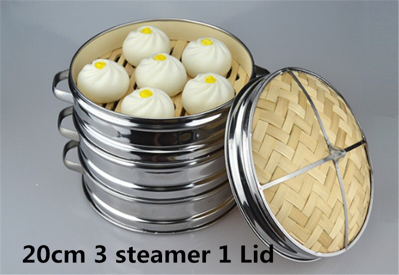 Stainless Steel Cookware Bamboo Steamer Bamboo Steamer Rice Snack Basket Set Dumpling Steamer Kitchen Cooking Tools