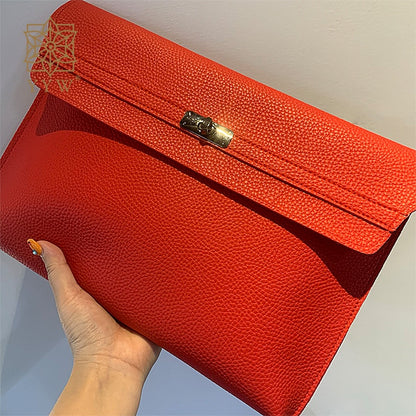 Red Clutch Bag Women Simple Women Ladies Clutch Pu Leather Envelope Clutch Bags Leather Women Lychee Pattern Purse Hand Bags