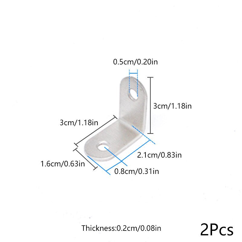 2pcs Table Chair Corner Shelf Bracket Thickened Angle Code Plus Fixed Support Connector Stainless Steel L Shaped Furniture Hardw