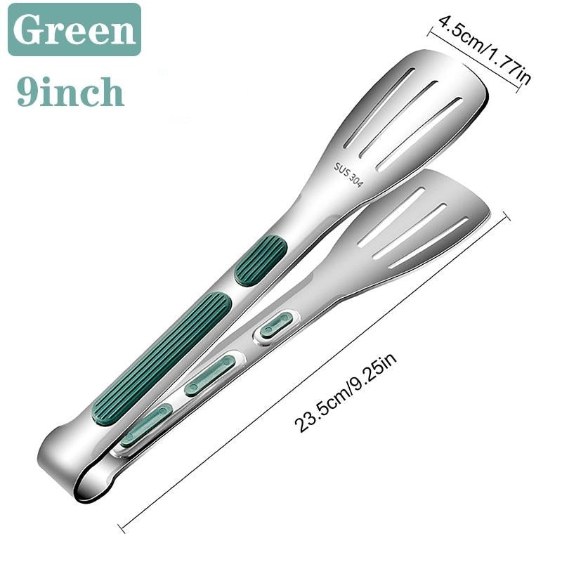 7/9/12inch 304 Stainless Steel Kitchen Tongs BBQ Clamp Grill Cooking Clamp Silicone Food Tong Kitchen Accessories