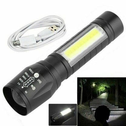 Mini LED High Light Flashlight USB Rechargeable Powerful Lamp 2 In 1 Portable Camping Waterproof Far Range Flashlight Nightlight