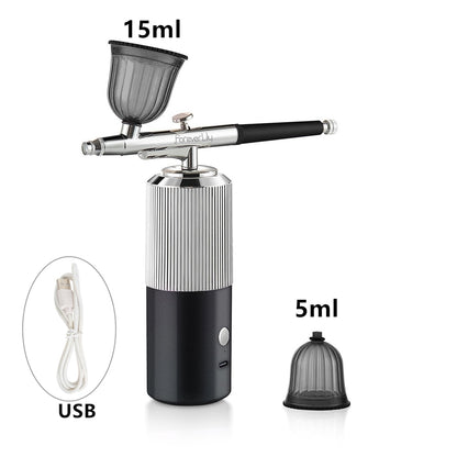 Oxygen Injector Mini Air Compressor Kit Air-Brush Paint Spray Gun Airbrush For Nail Art Tattoo Craft Cake Nano Fog Mist Sprayer