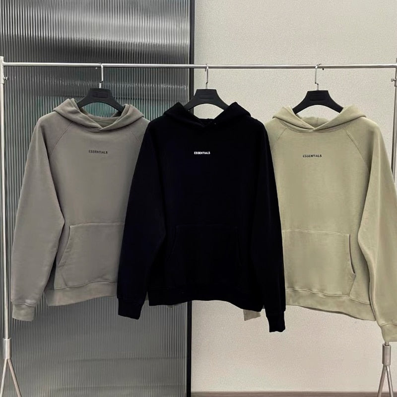 Fashion ESSENTIALS Hoodies High Quality Sweatshirt Chest letter logo Hip hop Loose Unisex Oversize 100% Cotton Hoodie