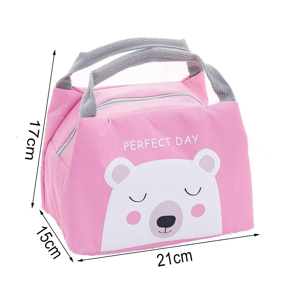 Cute Lunch Bag Cartoon Bento Box Bag Small Thermal Insulated Pouch For Kids Child School Snacks Lunch Box Container Tote Handbag