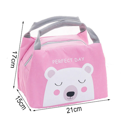 Cute Lunch Bag Cartoon Bento Box Bag Small Thermal Insulated Pouch For Kids Child School Snacks Lunch Box Container Tote Handbag