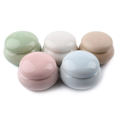 1Pcs Ceramics Nail Cup Acrylic Powder Liquid Brush Dappen Bowl Holder Container Equipment Nail Salon Tool With Wood Lid