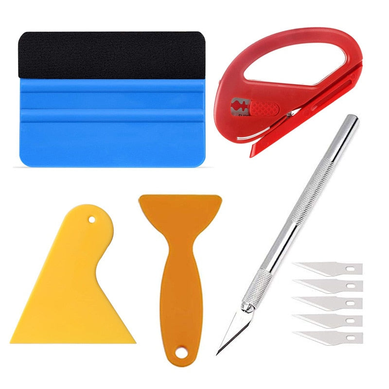 Car Film Wrap Tool Kit Squeegee Set Vinyl Scraper Cutter for Vehicle Window Tint Car Accessories Wrapping Tools Vinyl Spatula