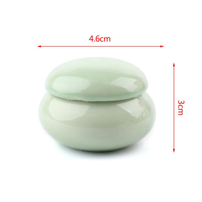 1Pcs Ceramics Nail Cup Acrylic Powder Liquid Brush Dappen Bowl Holder Container Equipment Nail Salon Tool With Wood Lid