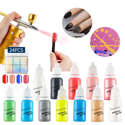 10ML Airbrush Nail Ink Nail Polish Paint Use For Airbrush Spray Gun Making Hollow Pattern Color Painting Stencil Nail Art Tools