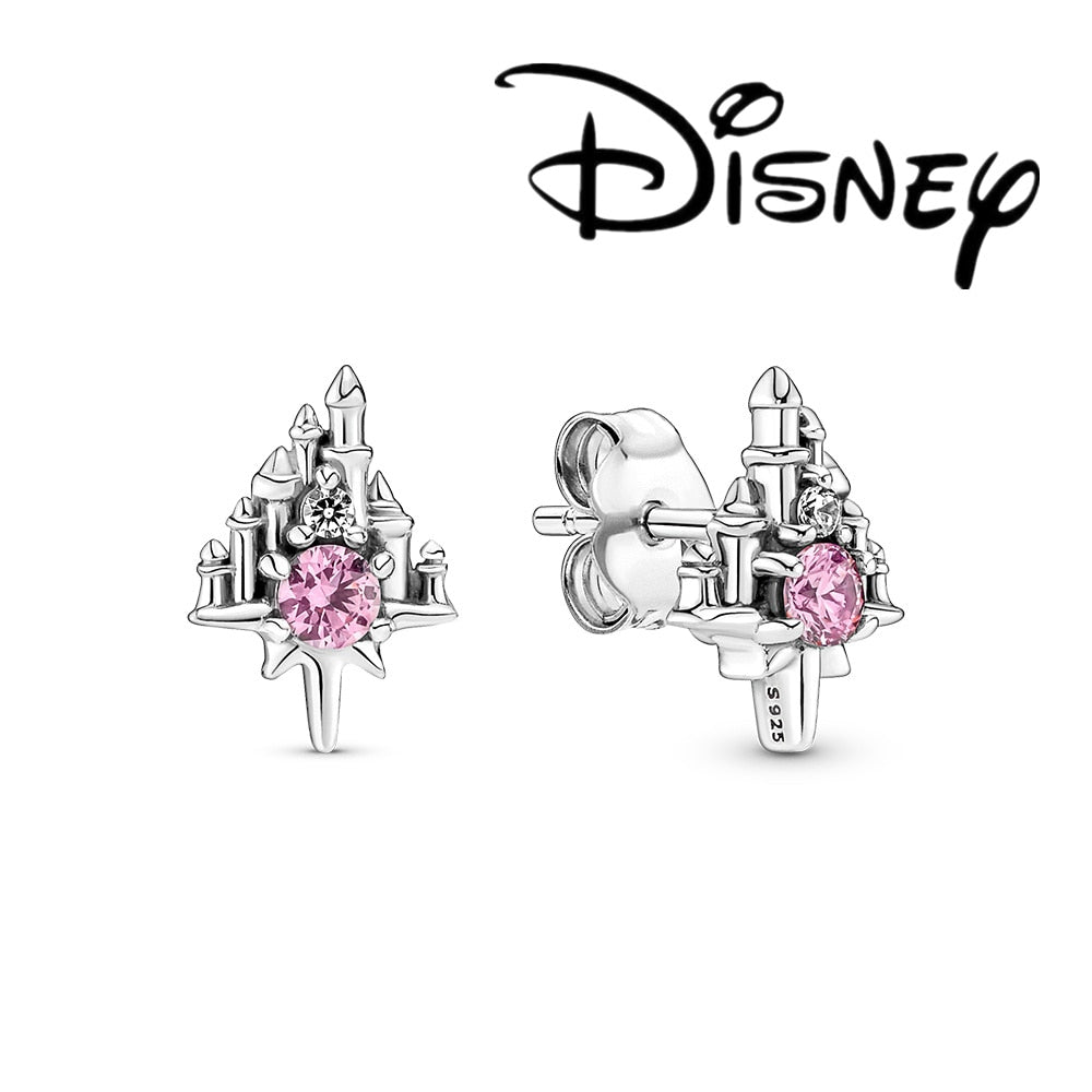 Disney Mickey Mouse Earring 925 Silver Heart Earring Pumpkin Coach Stud Earrings Silver Women Star Butterfly Earrings Jewelry