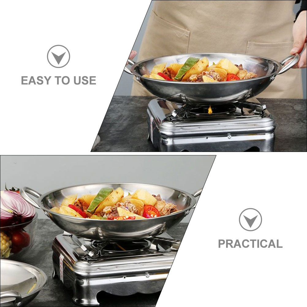 Stainless Steel Stockpot Camping Stew Pan Griddle Metal Pans For Cooking Kitchenware Cookware