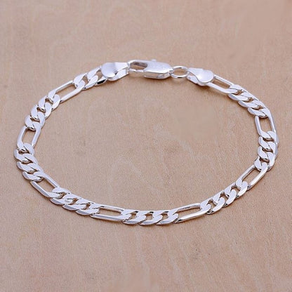 8 Inch 18K Gold Bracelet 5MM Sideways Chain Bracelet For Woman Men Fashion Wedding Engagement 925 Sterling Silver Jewelry Gifts